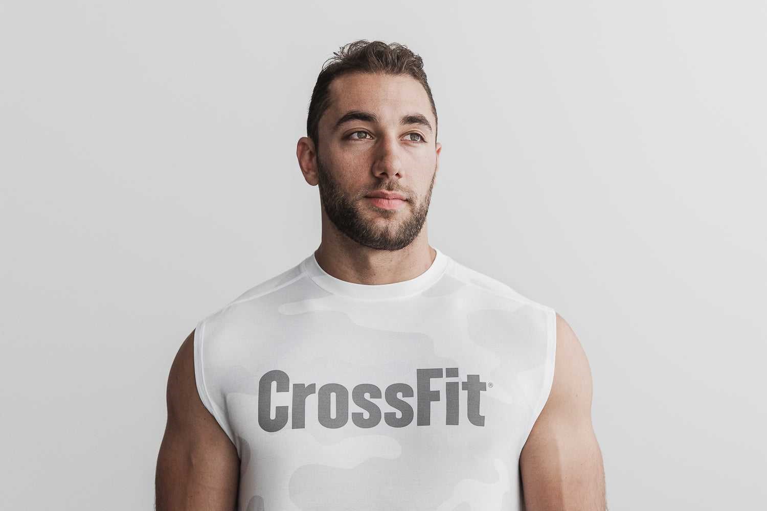 Nobull Crossfit Sleeveless Tee (Camo) Tanks & Tees White Camo | 1245-GDHCK